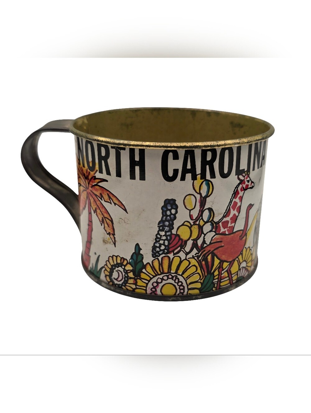 Vintage North Carolina Zoological Park Zoo Cup Mug Metal Hong Kong